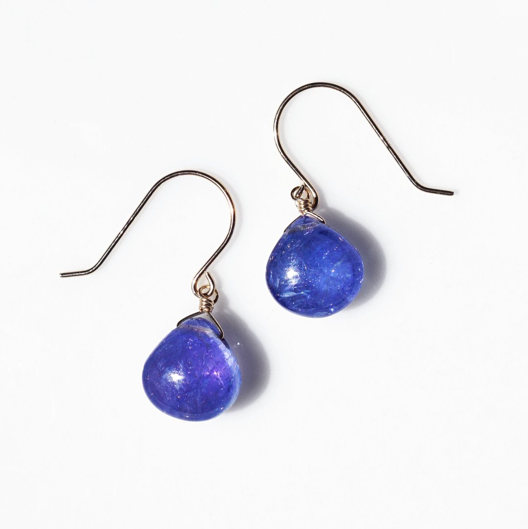Veronica Tanzanite Marron Cut 医用不锈钢耳针 - 耳环/耳夹 - 宝石 蓝色