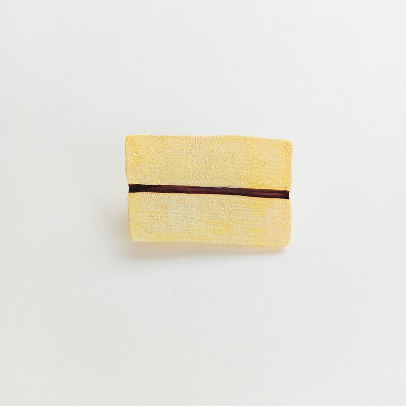 胸针 西伯利亚 面包 日式面包 手绘 独一无二 - 胸针 - 塑料 黄色