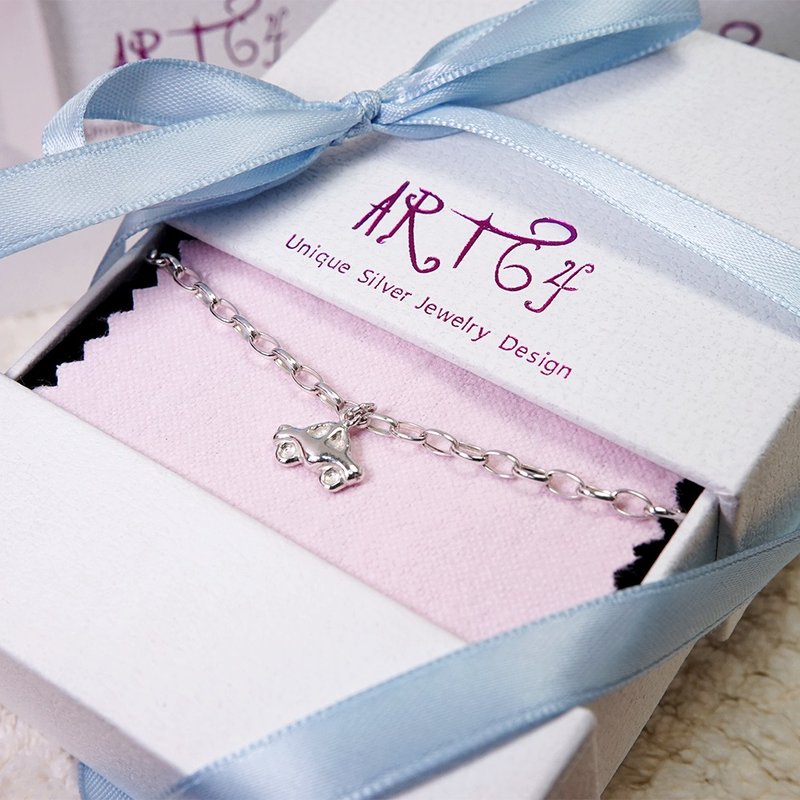 纯银宝宝手链 弥月礼盒 4款造型任选 新生儿礼物 儿童银饰 生日礼 - 满月礼盒 - 纯银 银色