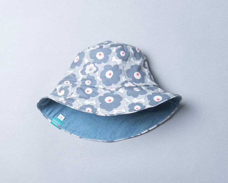 帽围可调塑型-花64 渔夫帽 防晒 宝宝 童装 礼物 帽子露营 登山 - 帽子 - 棉．麻 黑色