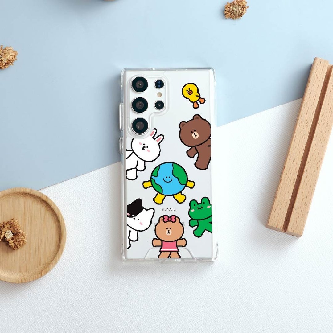 LINE FRIENDS Earth-地球俱乐部绕圈圈款防摔透明SAMSUNG手机壳 - 手机壳/手机套 - 塑料 多色
