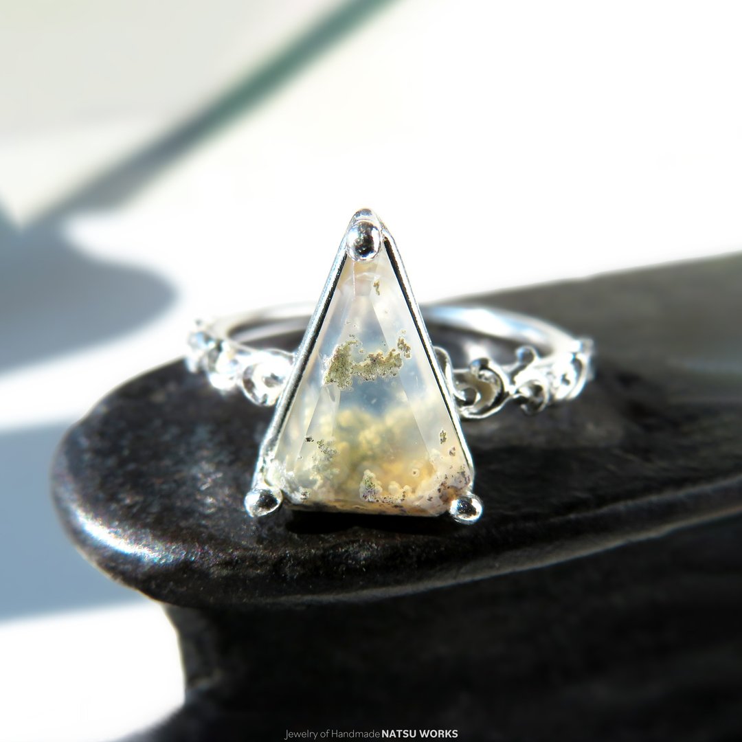 玛瑙戒指 / Moss Agate Ring 239 - 戒指 - 宝石 橘色