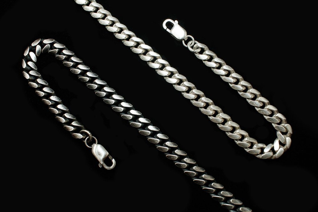 【纯银系列】两款 925 纯银 5mm 细古巴手链 粗矿百搭 (欢迎定制) - 手链/手环 - 纯银 银色