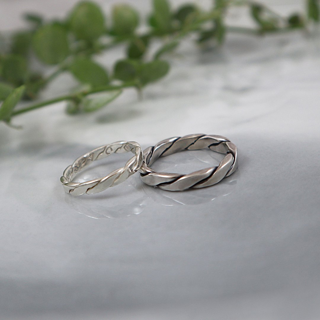典雅麻花 / 经典款・金工银戒・婚戒对戒・一人成班 - 金工/饰品 - 纯银 