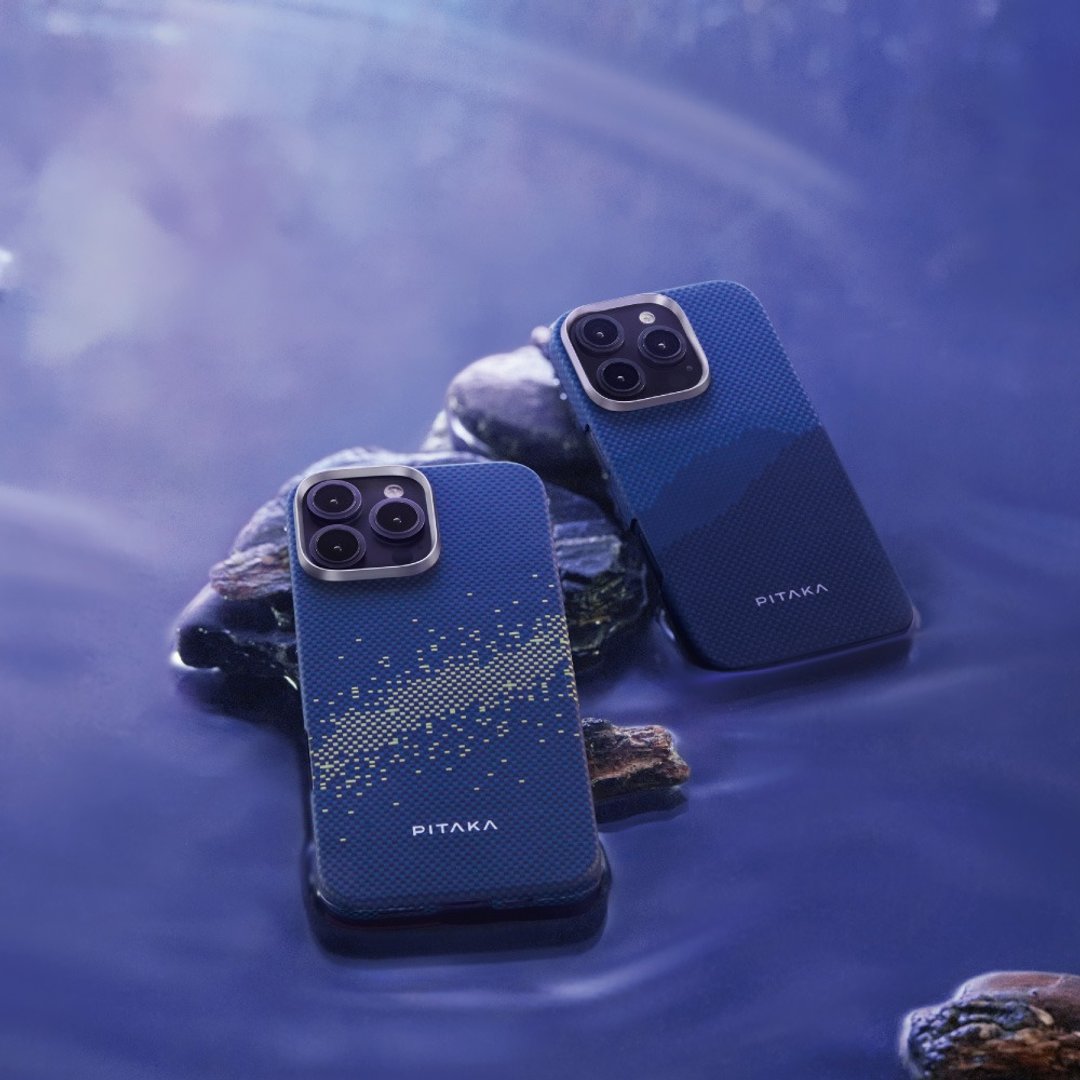 PITAKA | iPhone16 Case6 芳纶纤维磁吸壳 山与星河 - 手机壳/手机套 - 其他人造纤维 蓝色