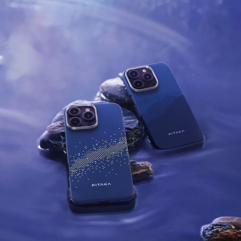 PITAKA | iPhone16 Case6 芳纶纤维磁吸壳 山与星河 - 手机壳/手机套 - 其他人造纤维 蓝色