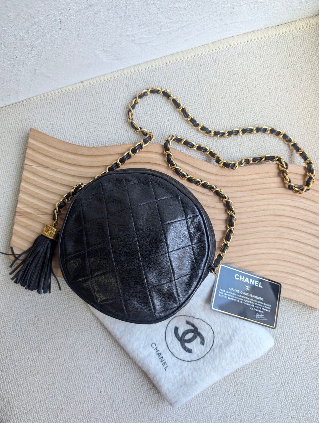 中古Chanel小圆斜背包 - 侧背包/斜挎包 - 真皮 黑色