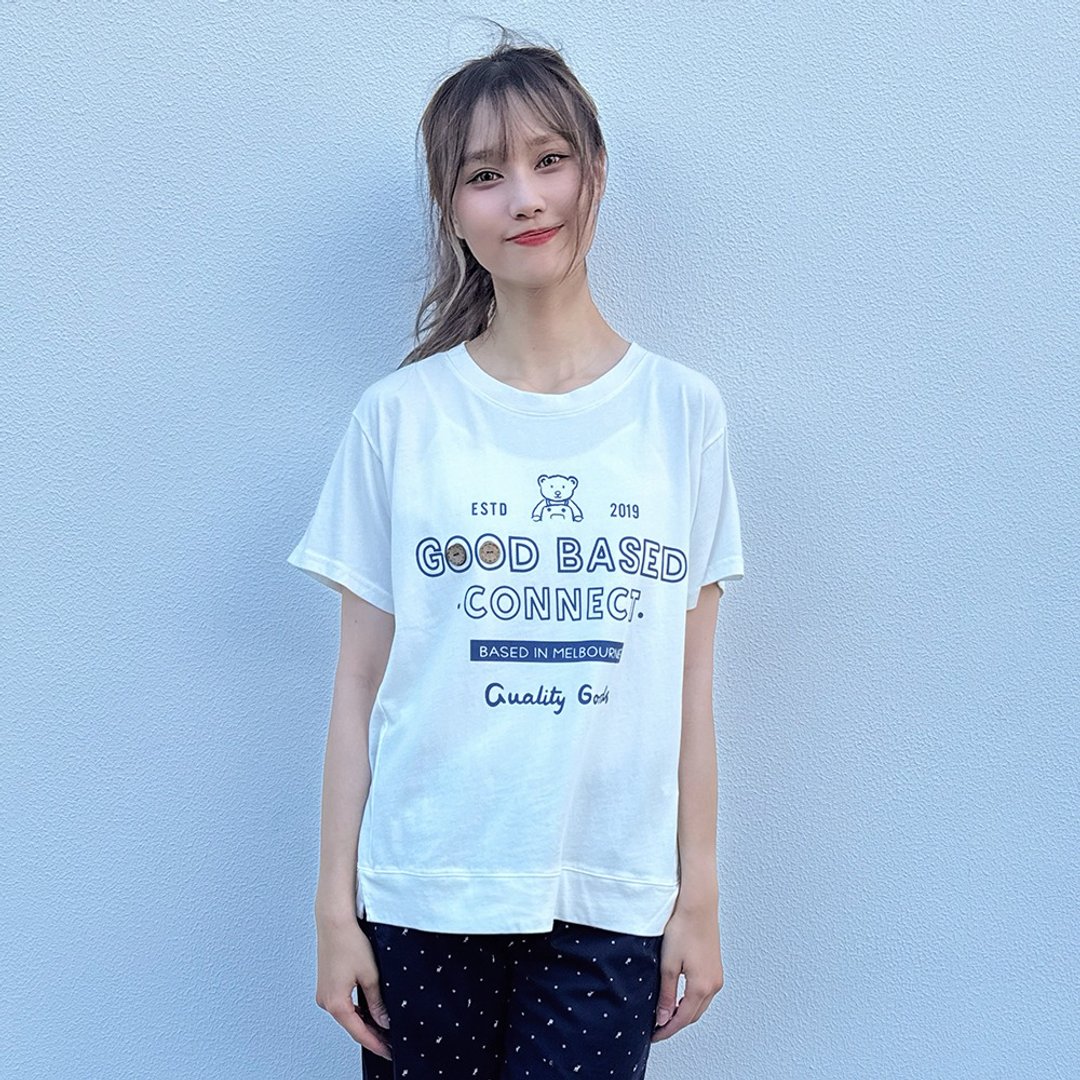 Hana Mokuba 圆领印花侧边开岔上衣 - 女装上衣 - 其他材质 