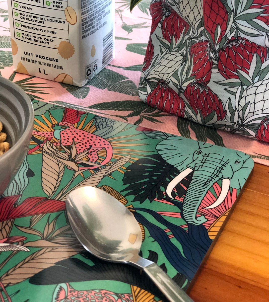 aLoveSupreme南非手绘美耐皿万用隔热餐桌垫_绿色非洲草原 - 餐垫/桌巾 - 其他材质 