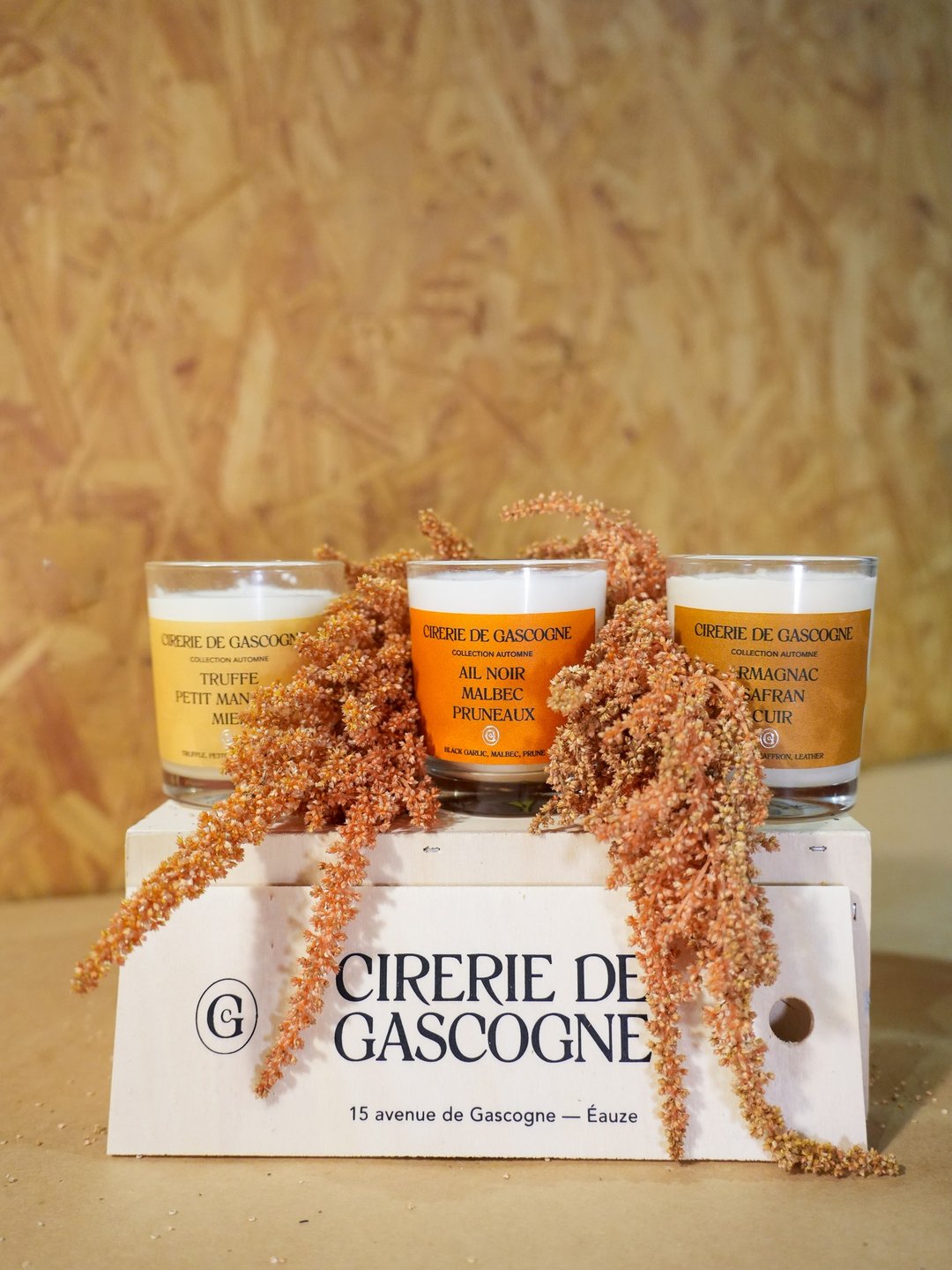 法国Cirerie de Gascogne四季之彩天然香氛蜡烛组合 - 秋 - 蜡烛/烛台 - 木头 咖啡色
