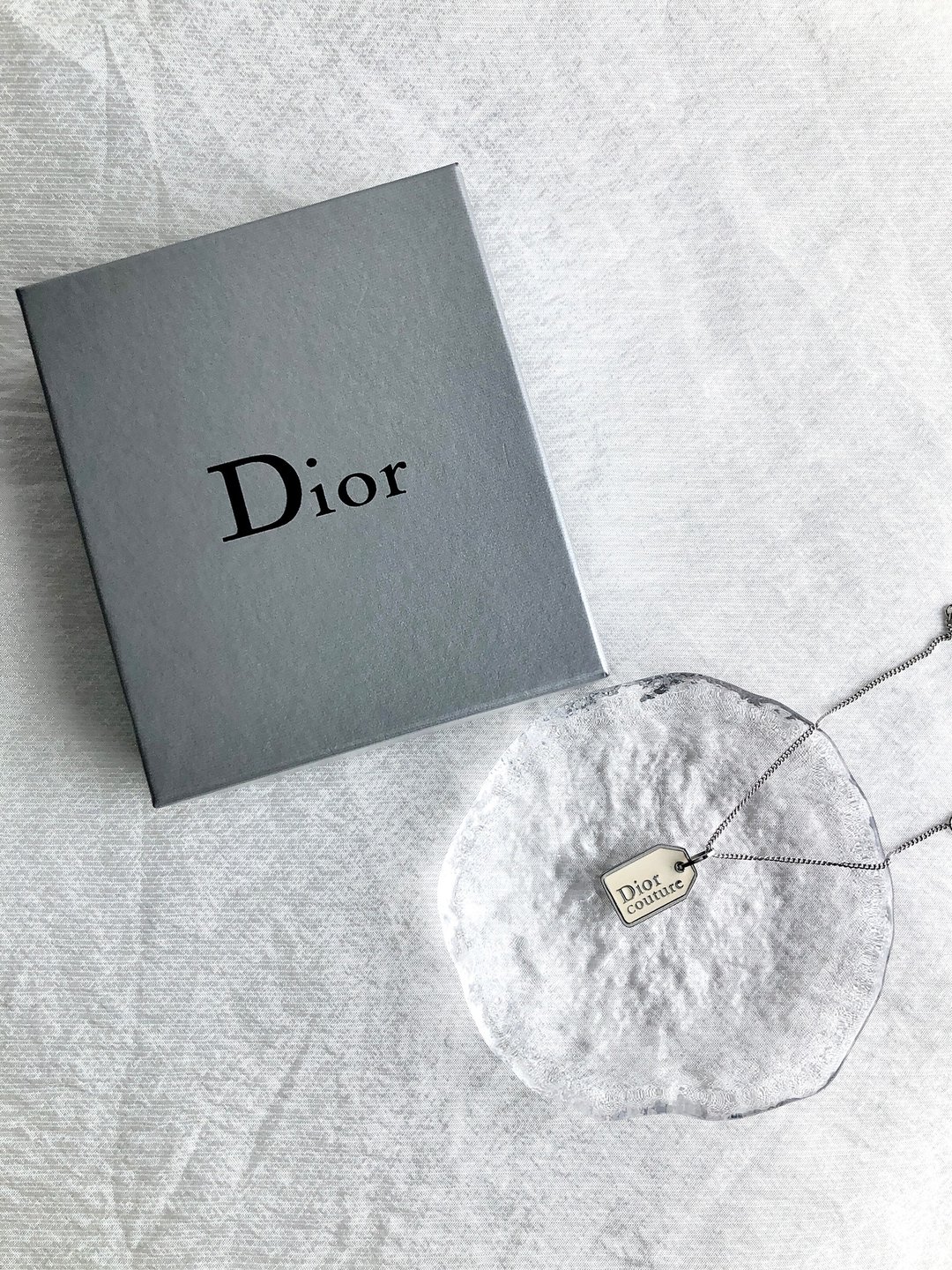 【日本直送，品牌二手包装】Christian Dior 项链银标志狗牌 复古 hd4wss - 项链 - 其他材质 银色
