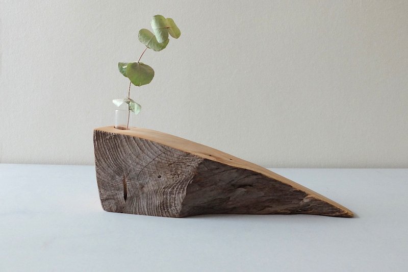 Yakusugi single wheel insertion I - 花瓶/陶器 - 木头 咖啡色