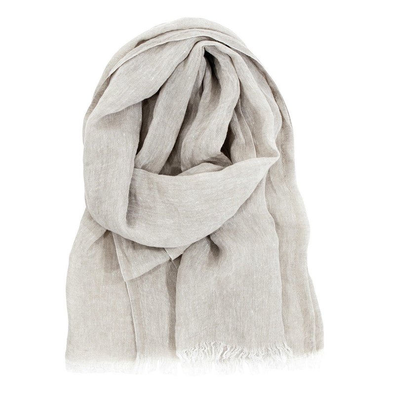 HALAUS亚麻薄围巾 (亚麻) - 围巾/披肩 - 棉．麻 卡其色