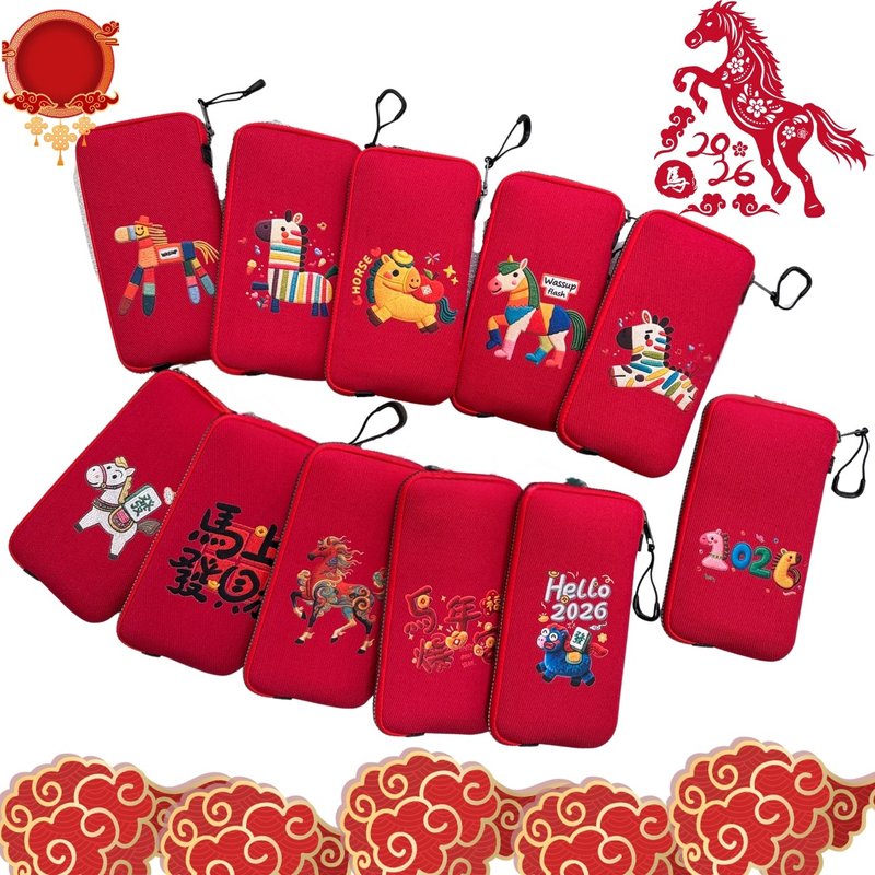 手机包  小马图腾转印手机包 表层棉布 中层防水材质 仿电绣热转 - 手机壳/手机套 - 棉．麻 多色