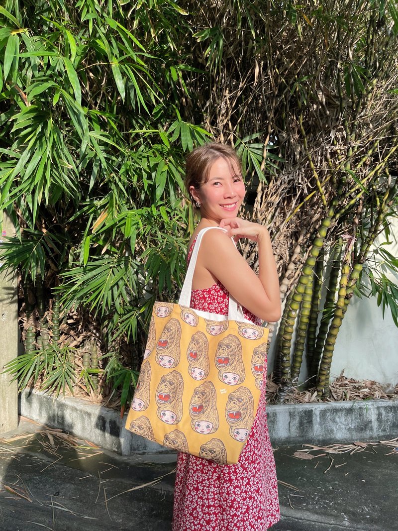 King Kong Head Totebags - 手提包/手提袋 - 其他材质 黄色