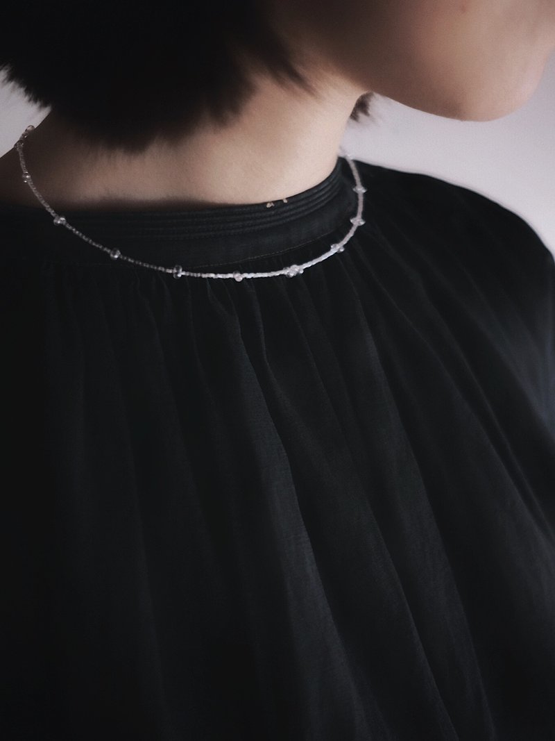 Bulle d'air deux 波 / 日本透角珠 御幸米珠 项链 - 项链 - 玻璃 