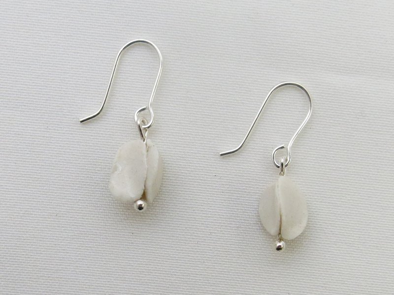 Golden-rain青花瓷纯银耳环/青花瓷饰品 - 耳环/耳夹 - 瓷 红色