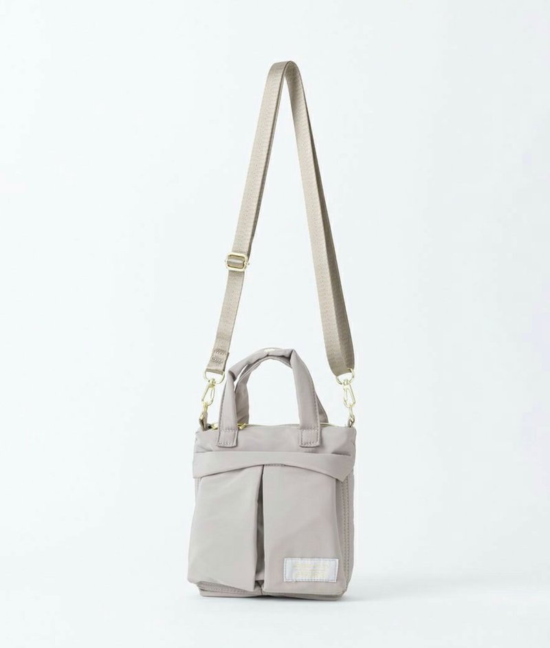 Legato Largo - Helmet 防泼水轻量2-WAY迷你斜背袋 浅灰色 - 侧背包/斜挎包 - 聚酯纤维 灰色