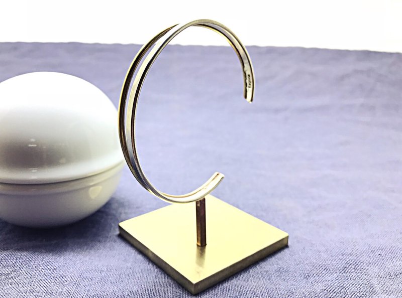 银铜手环【LBS1026】纯银手环.手作.刻字.男生手环.女生手环 - 手链/手环 - 其他金属 灰色