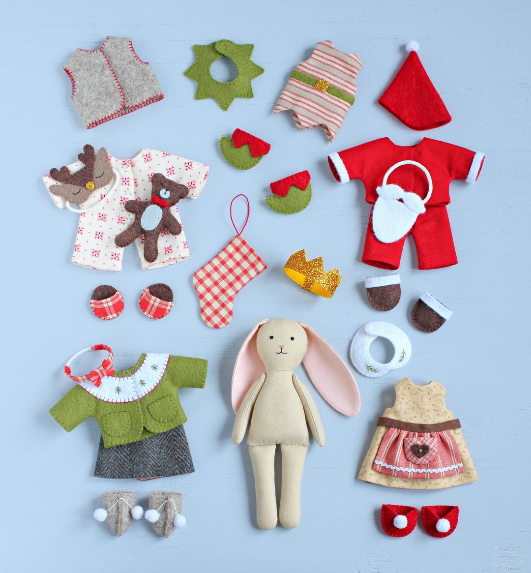 3 PDF 24-piece Christmas Set for Advent Calendar Sewing Patterns Bundle - 手工艺教程/工具书 - 其他材质 