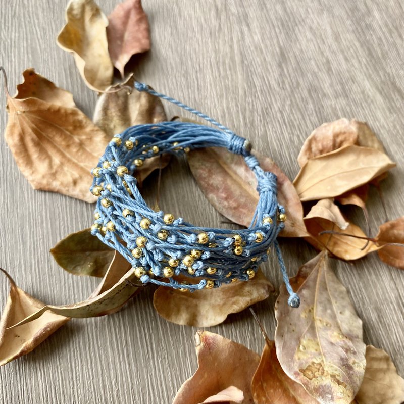 旅行饰品 | 蜡线冲浪手环脚环 - 深夜 - 手链/手环 - 棉．麻 