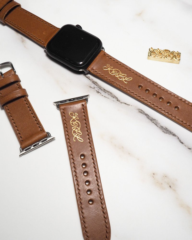 意大利植鞣牛皮革 Apple watch 表带 - 表带 - 真皮 咖啡色