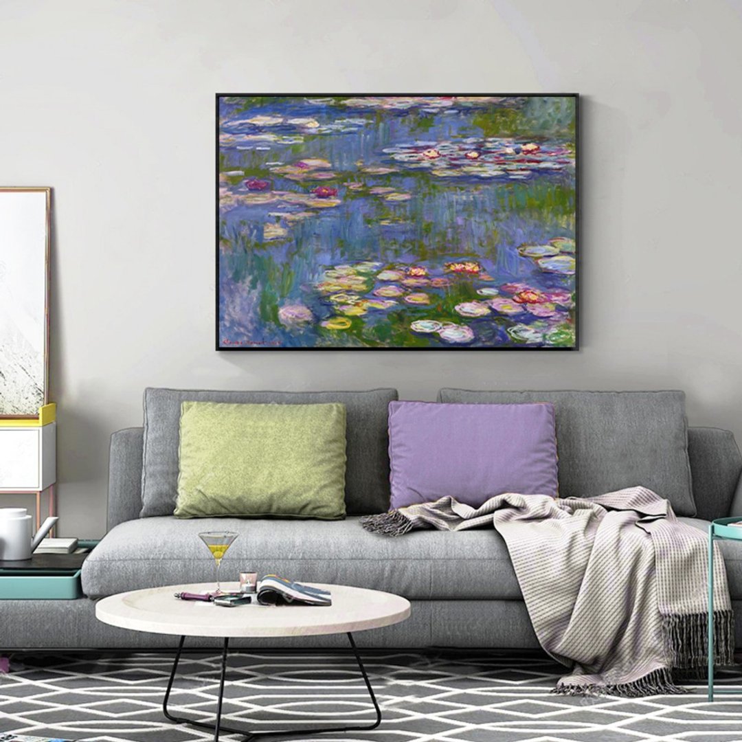 莫内·睡莲 I 横_挂画_名画系列_台湾制造 两个工作天快速出货 - 海报/装饰画/版画 - 棉 多色