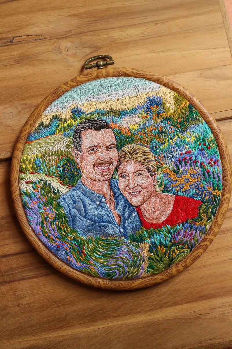 Couple Lover**Customize Portrait Embroidery** - 墙贴/壁贴 - 绣线 