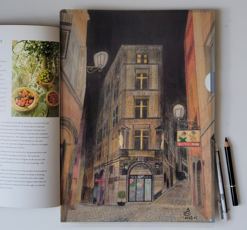 法国欧洲系列4- 里昂老街 L型单层档案夹 - 文件夹/资料夹 - 塑料 