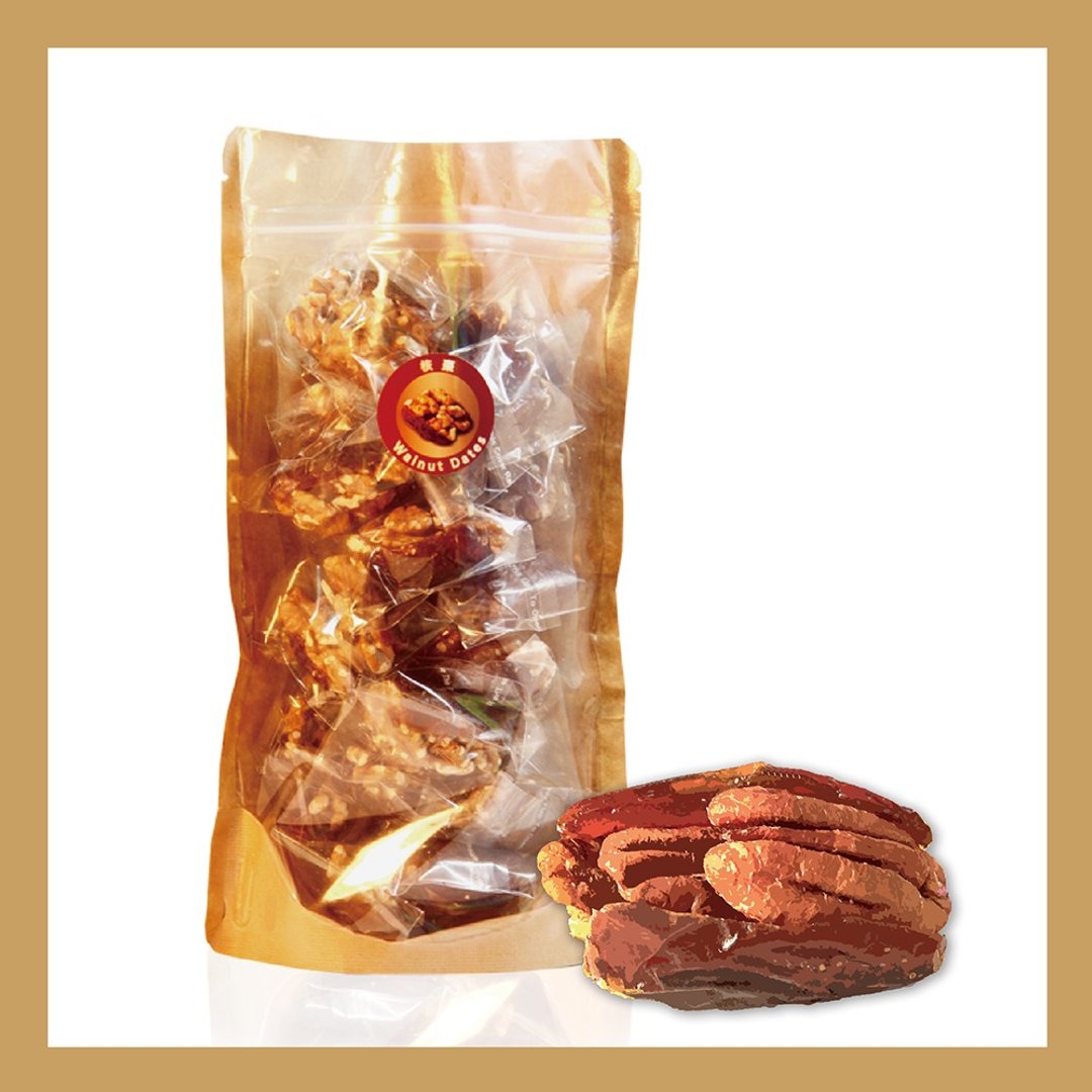 家庭号 / 特斯堤胡桃枣 Pecan Dates / 300g 袋装 - 坚果 - 纸 卡其色
