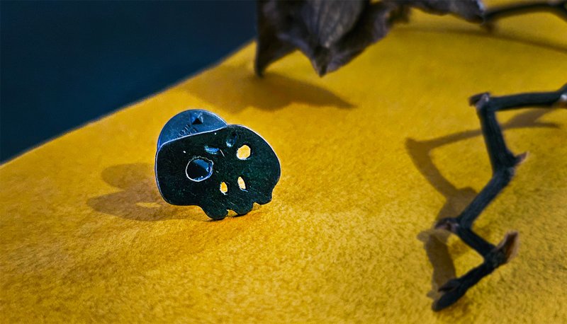 骷髅胸针 - 胸针 - 银 