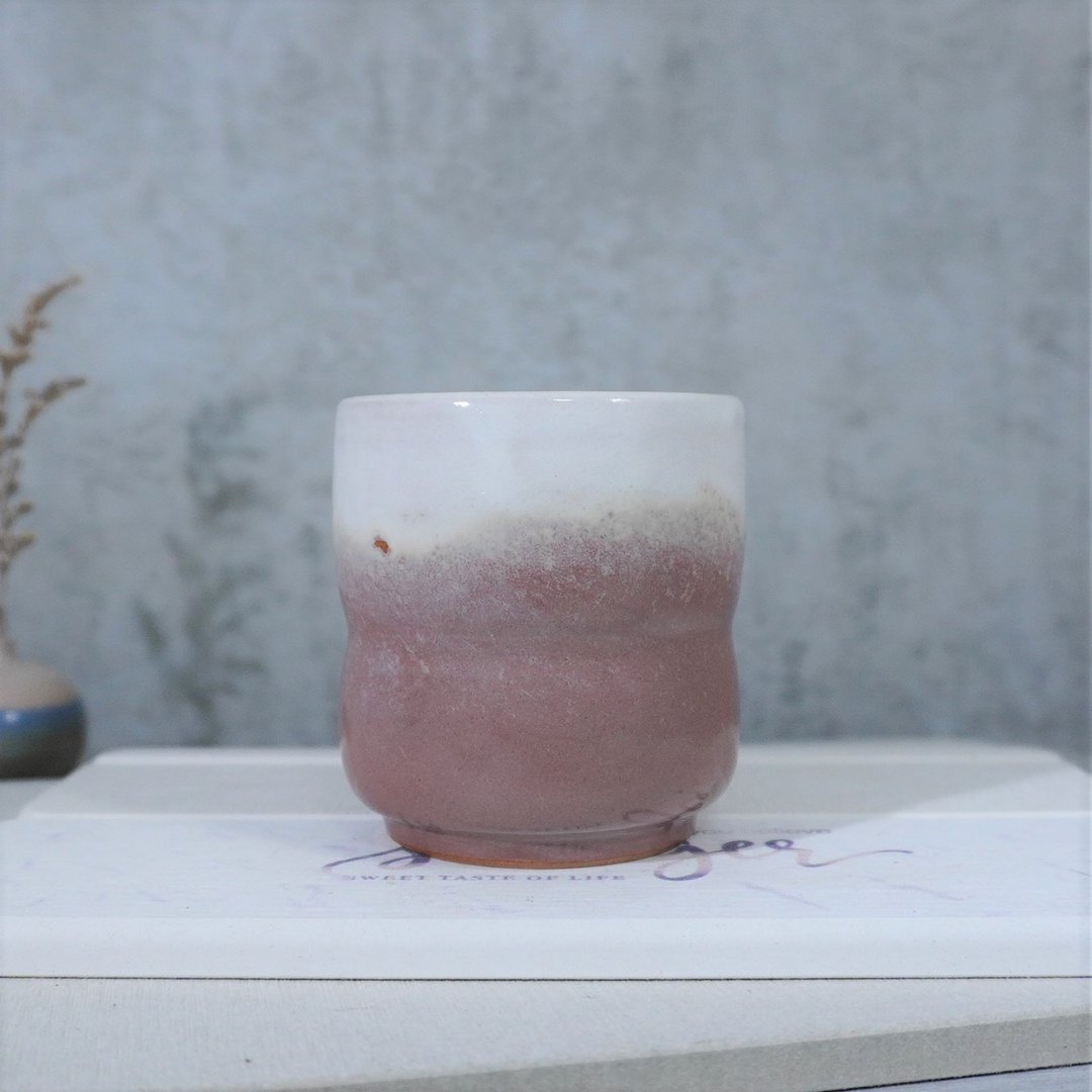 粉紫腰身握杯,茶杯,水杯-容量约250ml - 咖啡杯/马克杯 - 陶 橘色