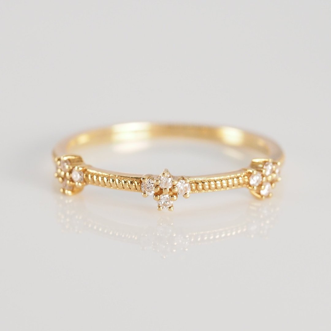 18K金钻石片戒指 18K Gold The Diamondflakes  Ring - 戒指 - 贵金属 