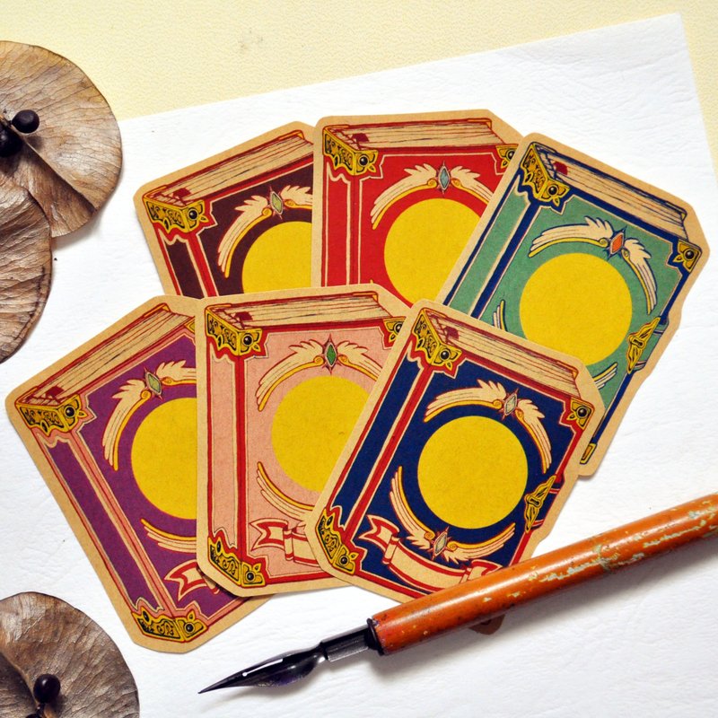 魔法书/牛皮贴纸 六入 - 贴纸 - 防水材质 多色