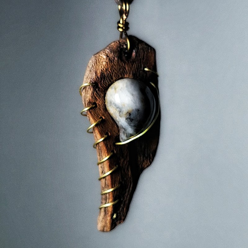 台湾玉石 镶嵌 铜绕丝 奇木 不二专享 - 项链 - 玉石 多色