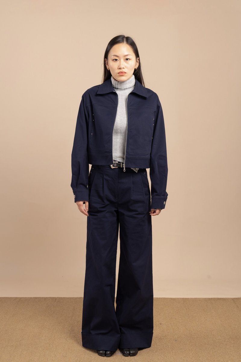 拉链外套  Zip-up cotton windbreaker - 女装休闲/机能外套 - 其他材质 蓝色