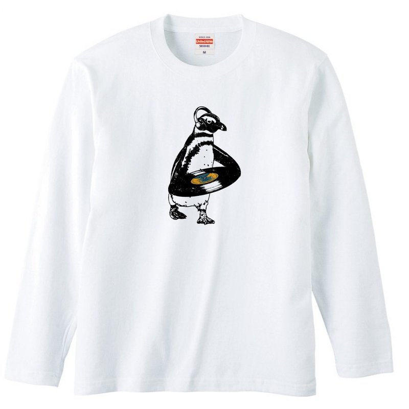 长袖 t 恤/ Make peace with music - 男装上衣/T 恤 - 棉．麻 白色