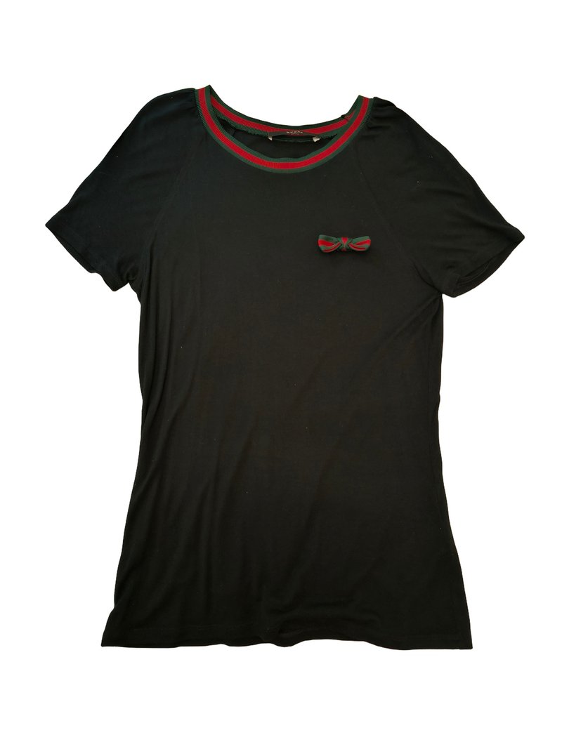 GUCCI 中古 真丝短袖T恤 - 女装上衣 - 丝．绢 黑色