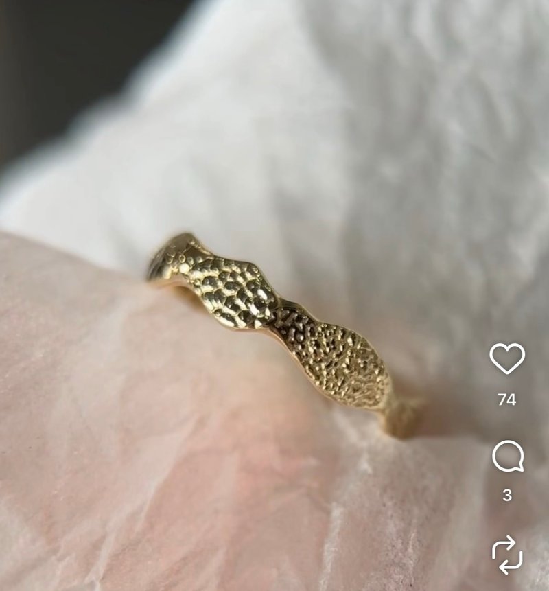 爱及时-采印K金戒指-窄版 - 戒指 - 贵金属 金色