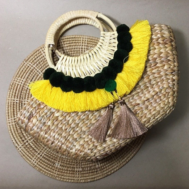 klungsee boho-chic bag yellow - 手提包/手提袋 - 其他材质 黄色