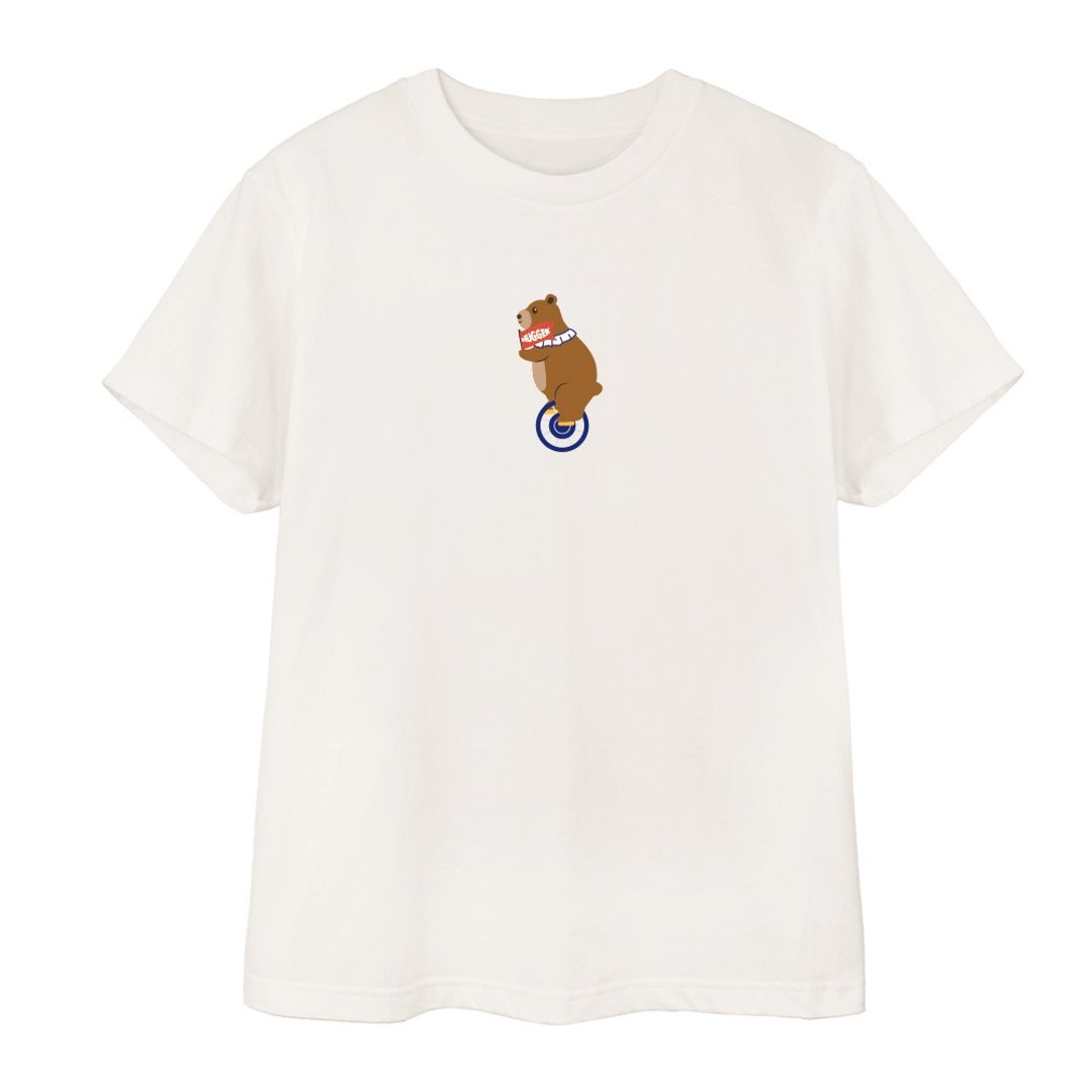 HUGGER 大人棉柔短袖T-shirt  马戏团 独轮车熊熊 可搭亲子装 - 童装上衣 - 棉 白色