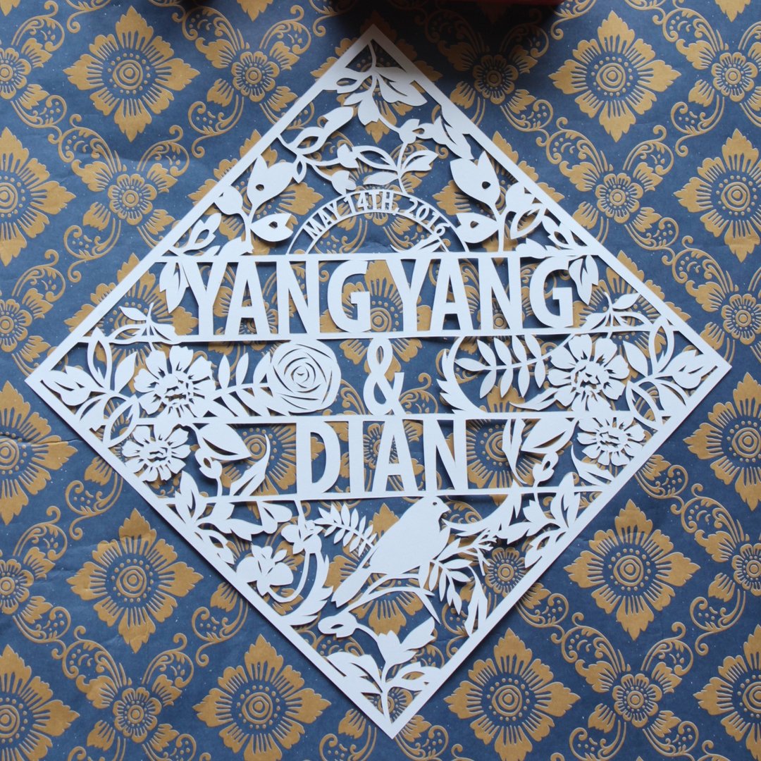 Custom WEDDING/ANNIVERSARY GIFT Handmade Paper Cutting - 摆饰 - 纸 多色