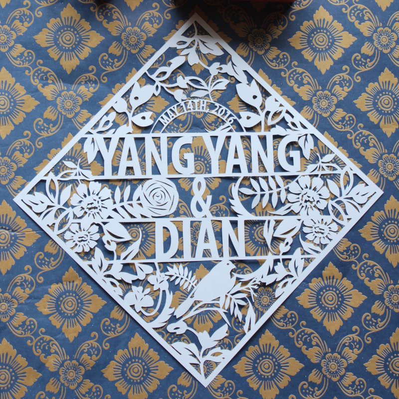 Custom WEDDING/ANNIVERSARY GIFT Handmade Paper Cutting - 摆饰 - 纸 多色