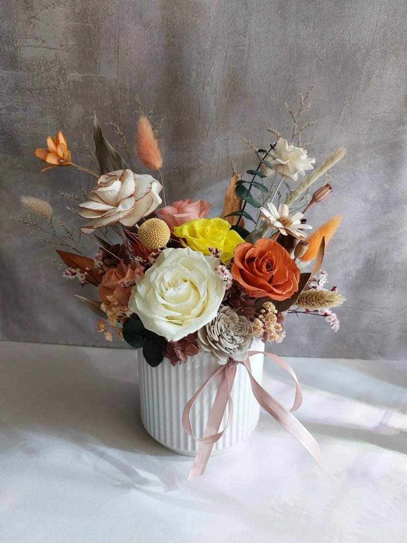 风轻日暖 永生盆花.桌花  开幕花礼 祝贺花礼 居家摆饰 - 干燥花/捧花 - 植物．花 