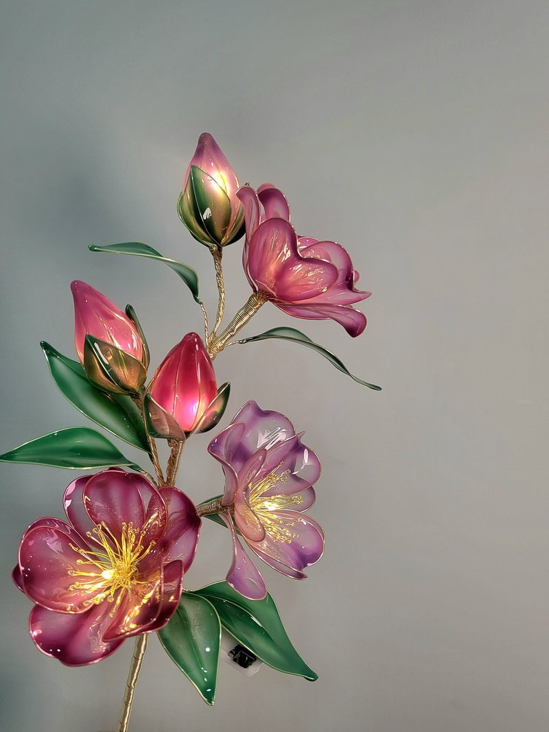 【诞生花灯】11月・山茶花。小夜灯。生日礼物 - 灯具/灯饰 - 树脂 