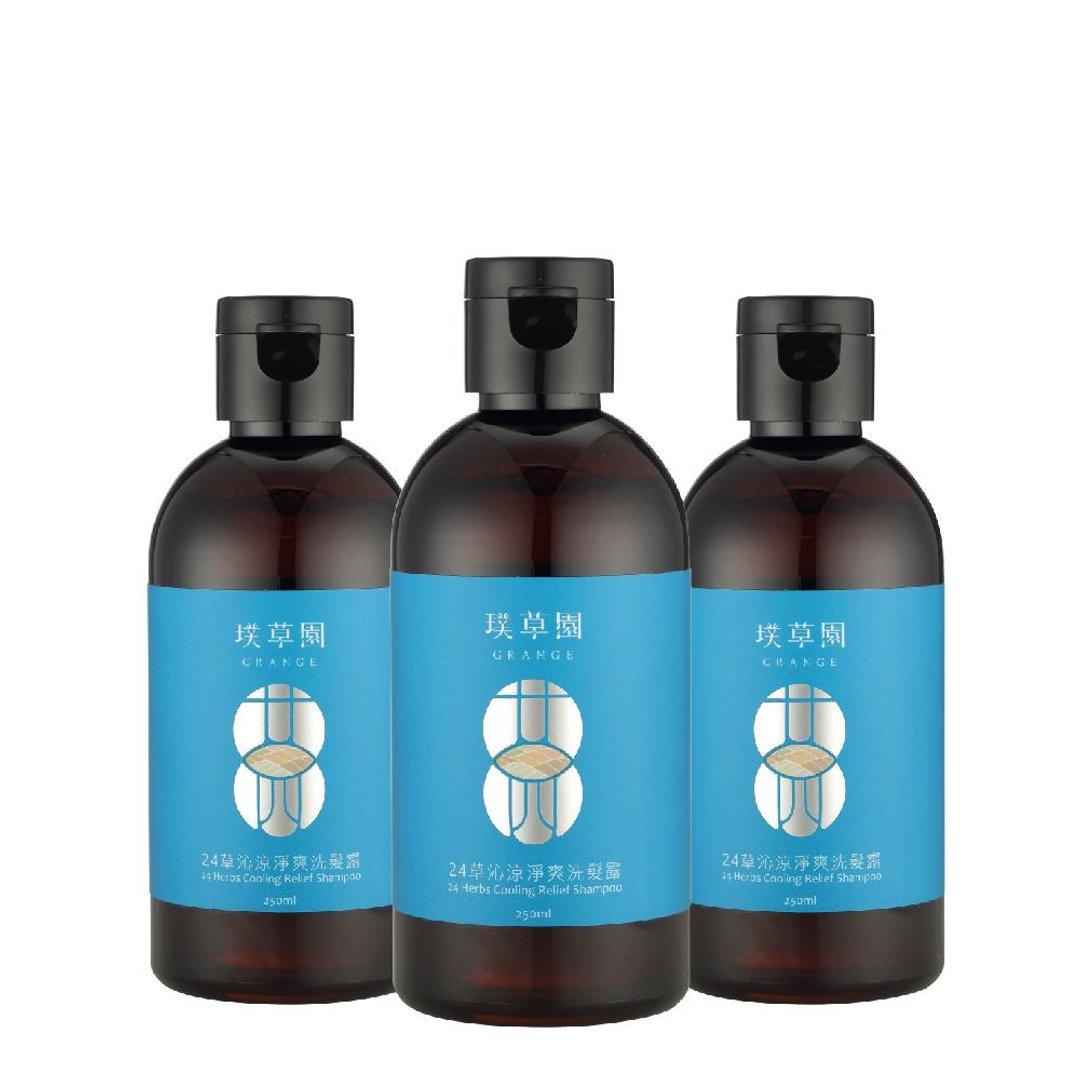 24草沁凉净爽洗发露250ml 三入组－挥别夏日油头闷热 - 洗发用品 - 植物．花 绿色