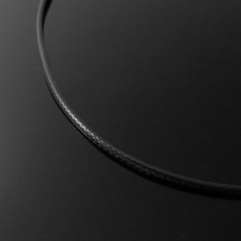 黑色不锈钢内旋扣蜡皮绳(单链子) / 2mm 3mm粗 - 项链 - 其他金属 黑色