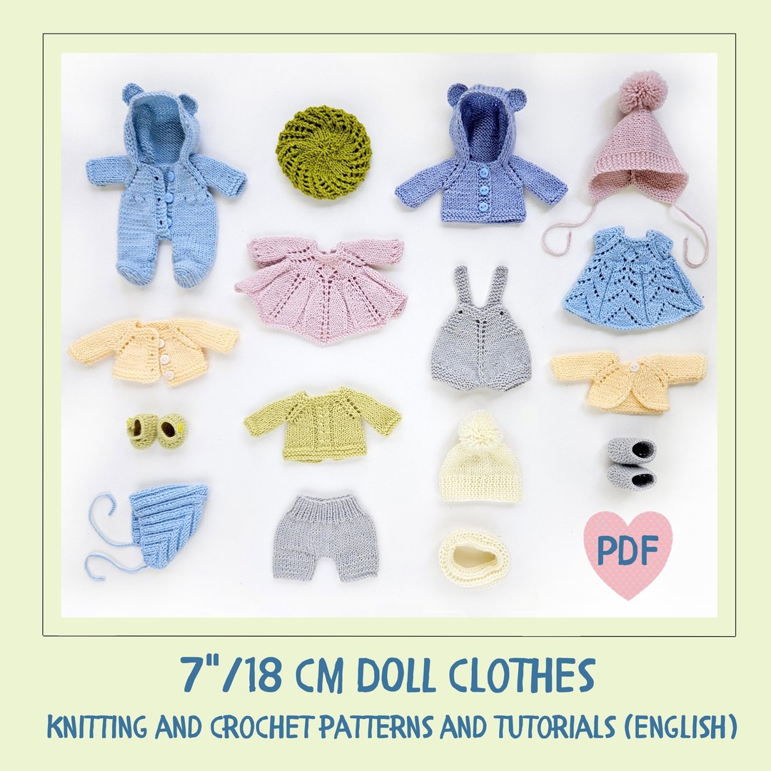 为 7 英寸（18 厘米）华尔道夫娃娃 DIY 针织衣服。 PDF 模式和教程 - 手工艺教程/工具书 - 其他材质 