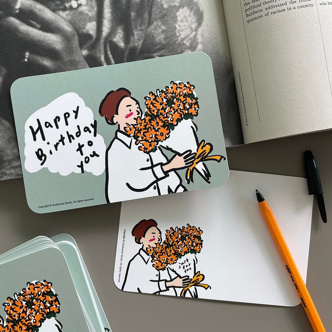 现货 雾面 薄荷色 生日卡 明信片 - 卡片/明信片 - 纸 绿色