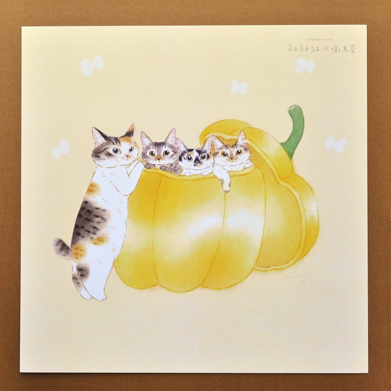 猫咪插画海报-金屋藏椒 - 卡片/明信片 - 纸 粉红色